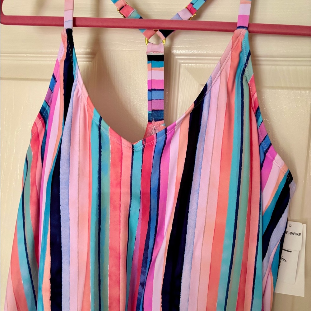 LEILANI STRIPED TANKINI TOP - Picture 2 of 5